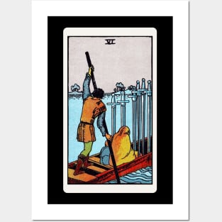 Card #55 - Six Of Swords - Rider Waite Smith Tarot Posters and Art